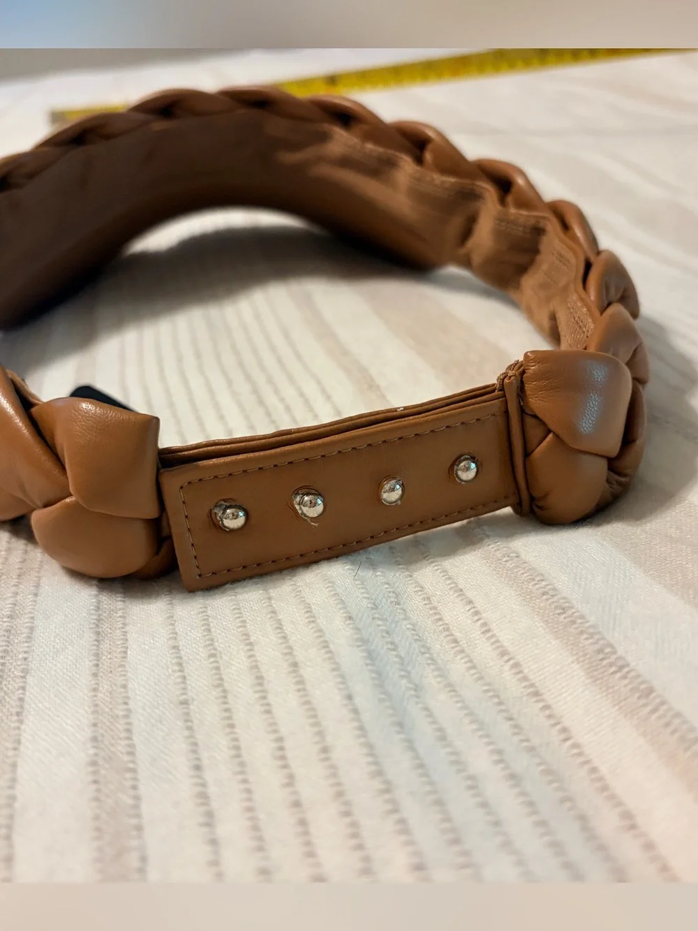 Madden NYC Braided Faux Leather Visor Brown Tan Adjustable One Size